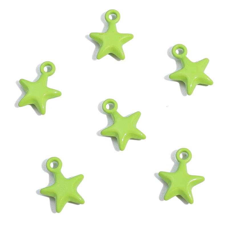 2pcs/Bag Colorful Spray Paint Stars Charms Pendant Beads for Jewelry Making DIY Bracelet Necklace Accessories