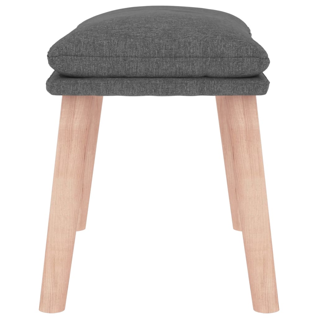 Footstool Light Grey 45 X 29.5 X 35 Cm Fabric
