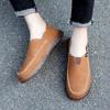 Large size 2025 autumn new hand-stitched trend non-slip and wear-resistant one-pedal soft-soled casual men's shoes