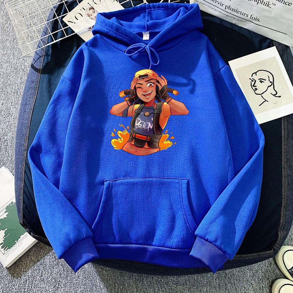 Cartoon Game Raze VALORANT Hoodies Men Streetwears Grunge Korean Hip Hop Autumn Winter Anime Loose Sweatshirts Women Boys Unisex