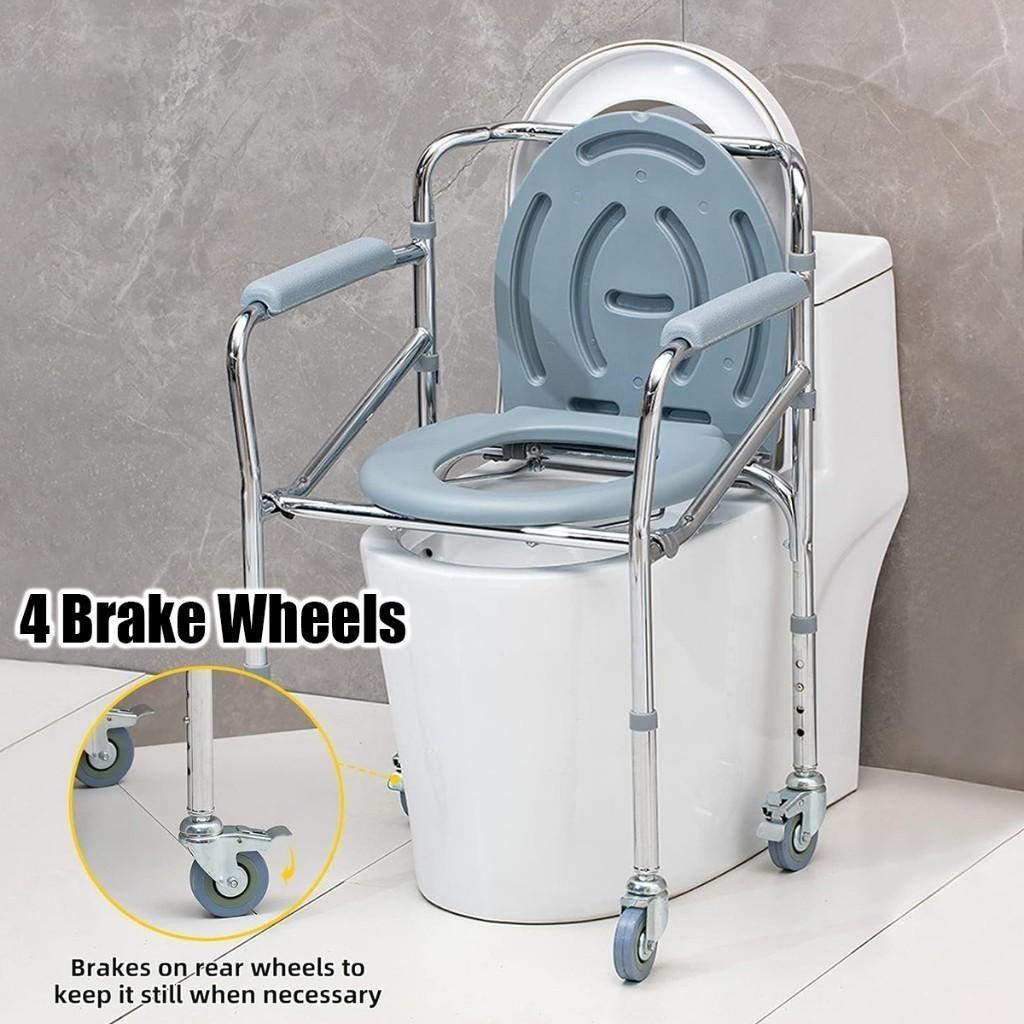 Sedia comoda regolabile in altezza Toilet Medica Adulto Sedia vasca da bagno rimovibile Sedia WC pieghevole per maternità
