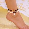 Bohemian Multilayer Rice Bead & Shell Anklet Set