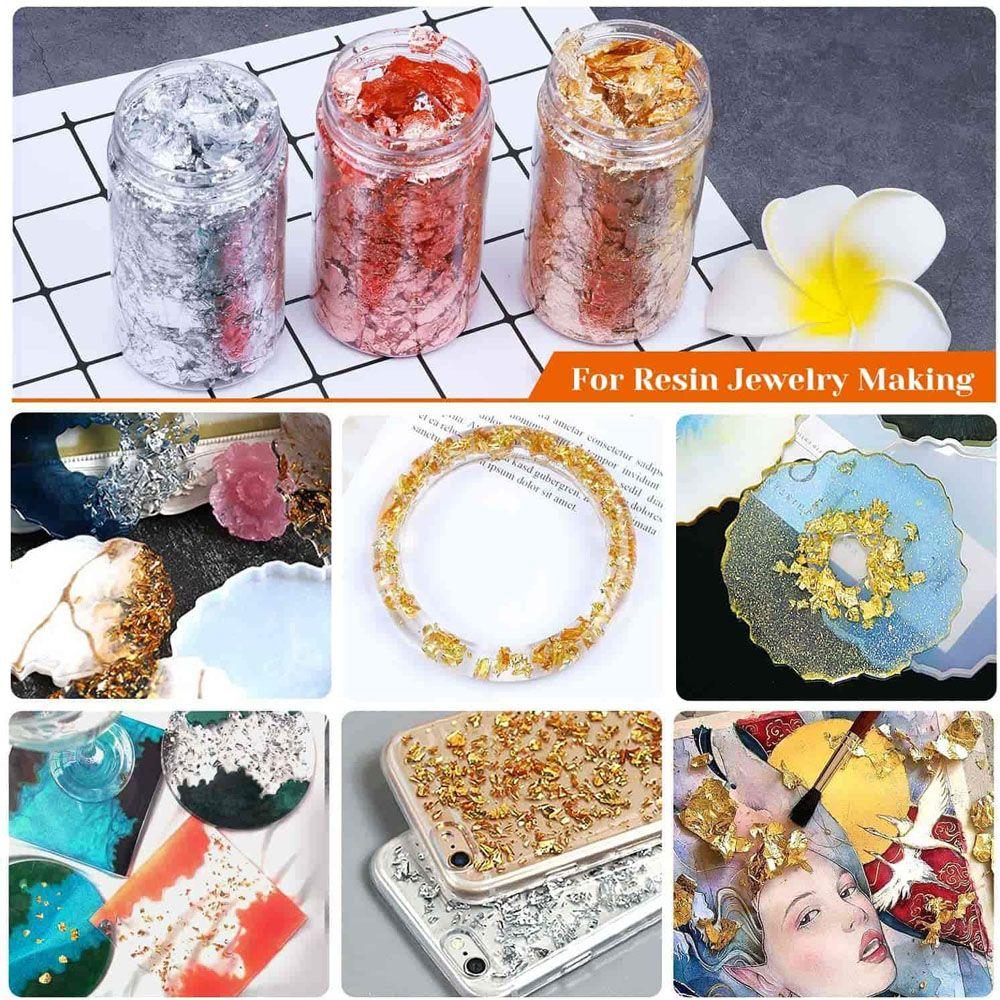 Decor Art Decoration Sequins Filling Materials Gold Leaf Flake Gold Foil Resin Mold Fillings