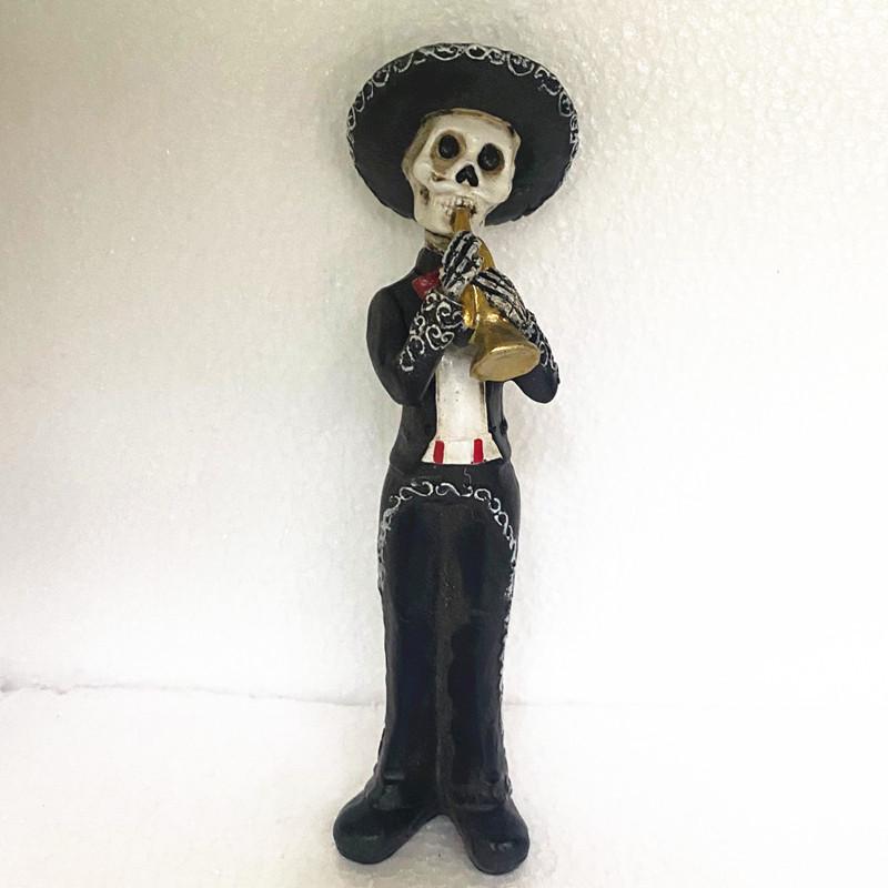 Halloween Resin Ornaments: Ghost & Skeleton Figurines for Day of the Dead Parties
