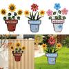 Flower Pot Garden Stake 2D Decor Sturdy Decoration for Lawn Landscape Patio
