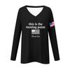 Women's Fashion Casual Long Sleeve Halloween Printed V-Neck Top
