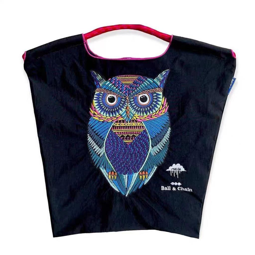 Chinesische Marke Bestickter Schwarzer Oxford-Stoff Shopper - Großes Fassungsvermögen, Vielseitige Nylon-Handtasche