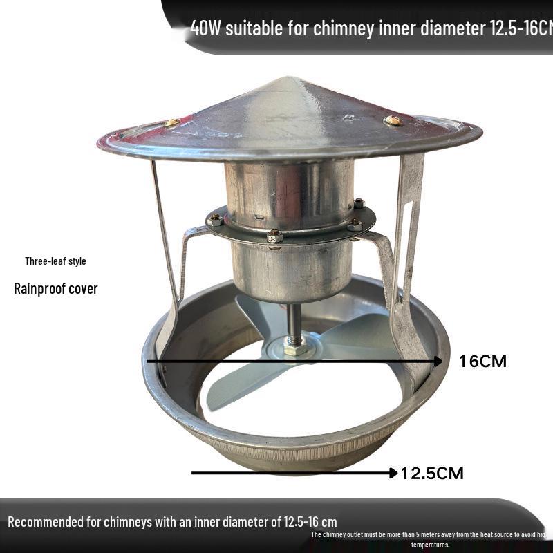 High-Power Chimney Draft Fan: Smoke Extractor & Anti-Backdraft Ventilation for Stove and Fireplace