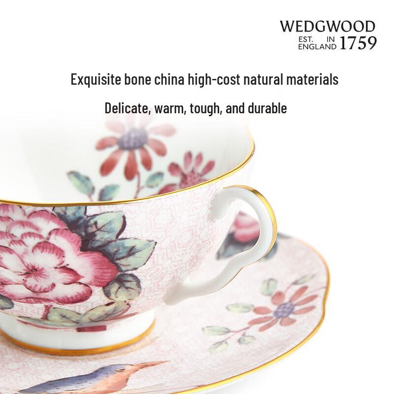 Wedgwood Rhododendron Bone China Coffee Cup and Saucer Gift Set