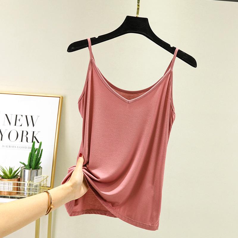 Women's Summer Modal Camisole with Stylish Back, Sleeveless V-Neck Top