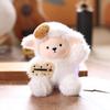 Doll Pendant Keychain Cartoon Lamb Wearing Necktie Plush Keyring Car Key Holder Pendant Backpack Accessories