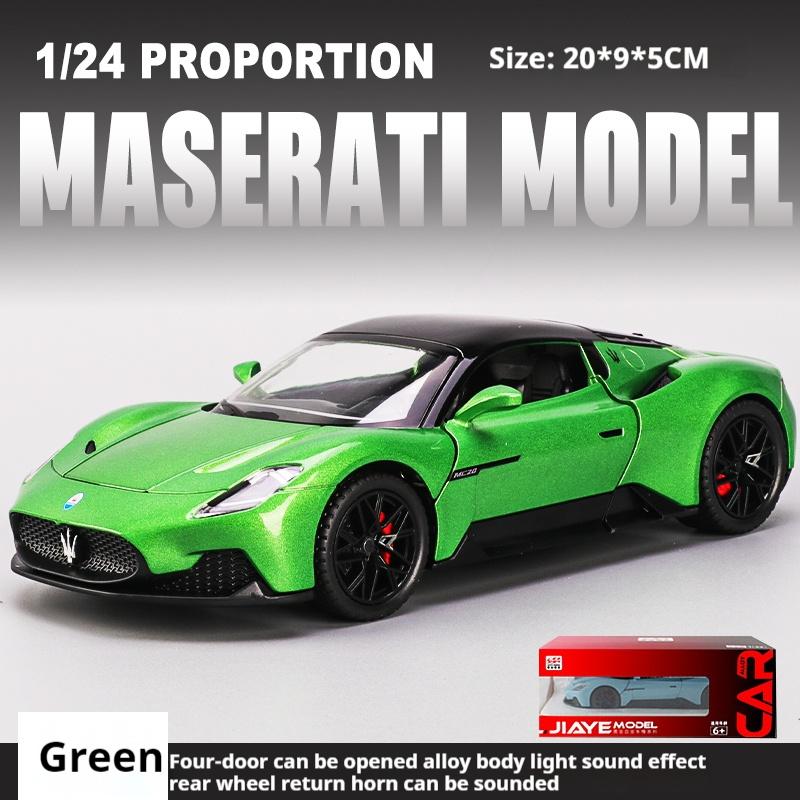 Simulation 1:22 Maserati MC20 Super Car Alloy Deicast Metal Model Sound & Light Desktop Collection Decorative Gift Boys Display