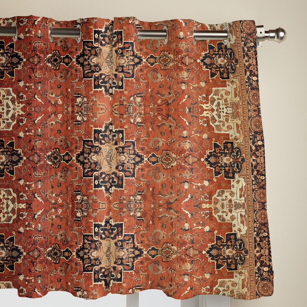 Retro średniowieczne tureckie zasłony okienne do salonu, sypialni, nowoczesne zasłony kuchenne, rolety, zasłony