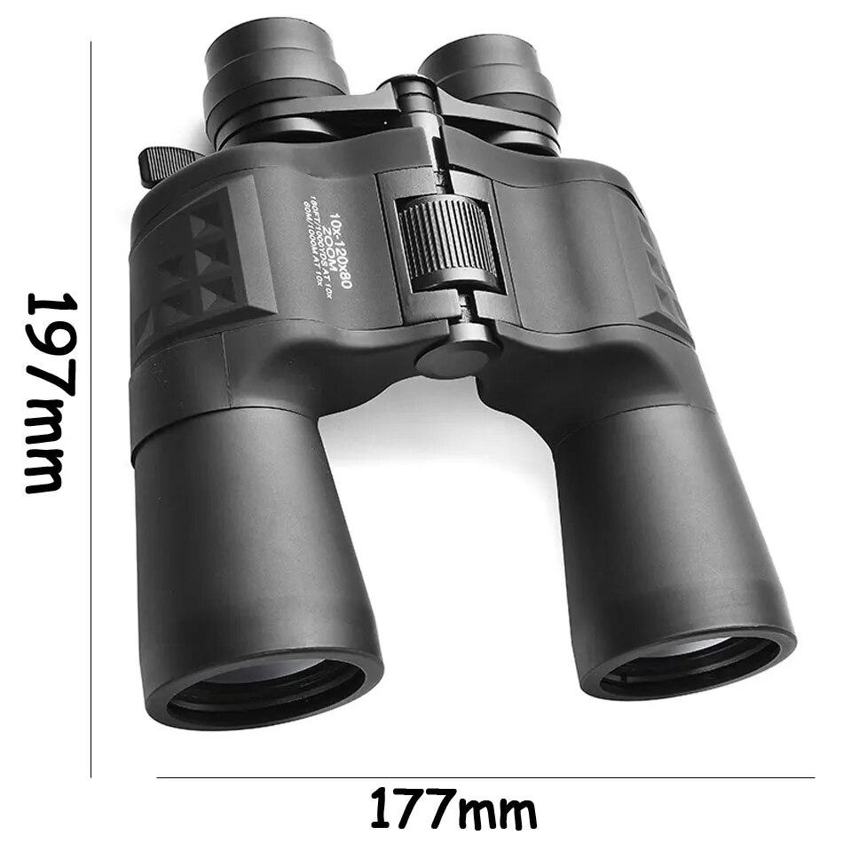 Maifeng 10–120 x 80 Fernglas mit großem Bereich, Power-Zoom, hohe Vergrößerung, Teleskop, Porro-Prisma, optische Gläser, 50 mm, 11 mm