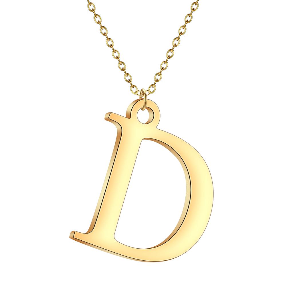 Kinitial A-Z English Alphabet Letter Pendants Necklaces For Women Metal Jewelry Simple Initial Chain Choker Collares