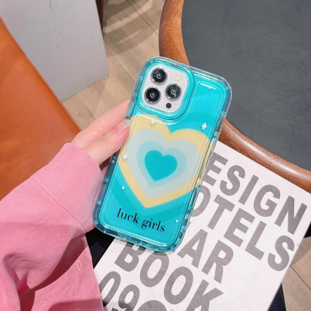 Love Heart Silicone Case For iphone 17 16pro 16E 15 14 13 12 11 12pro 13pro max 14plus Silicone AntiFall Protective Cover