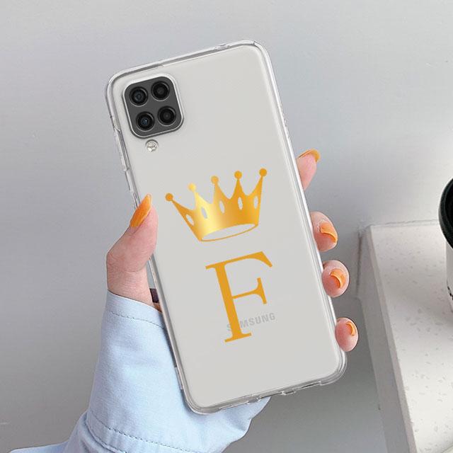 

Чехол для Samsung Galaxy A52 A12 A51 A71 A32 A21s A22 A53 A23 A13 A03 A02 A41 A33 A11 A72 A73 Phone Cove Crown Letters ABC Samsung A20e