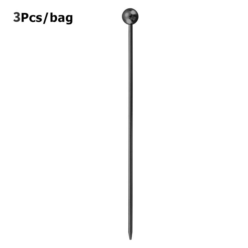 3PCS Stainless Steel Cocktail Sticks Fruit Sticks Reusable Drink Picks Toothpicks Drinks Creativity Decorate Fruit Tableware