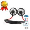 INN® Qiilu Rechargeable Personal Fan Mini Portable Fan Neck Hanging Double Desktop USB Rechargeable Hanging Style