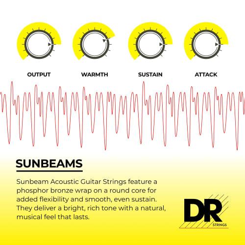 DR Strings SUNBEAMS Phosphor Bronze Acoustic Guitar Strings .011-.050 RCA-11