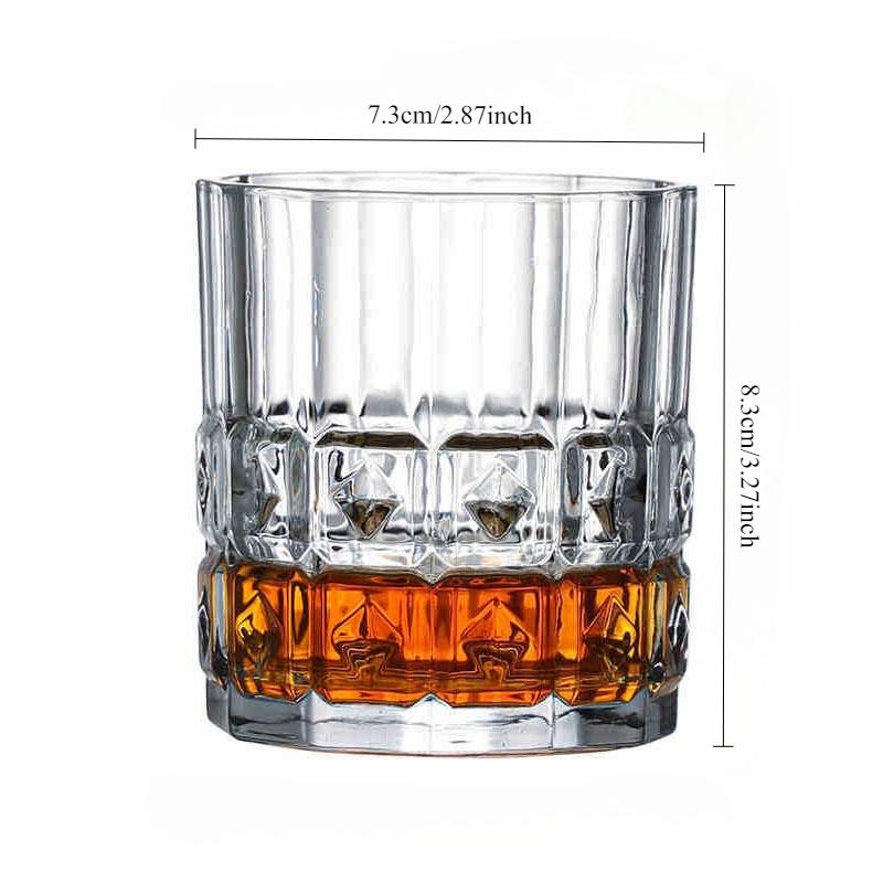 

225ml/280ml Elegant Cocktail Glass Luxury Wine Glass Creative Relief Whiskey Glass Water Bottle Exquisite Gifts Bar Glassware 1pcs