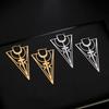 Women's Fashion Titanium Steel Hollow Cross Long Inverted Triangle Earrings