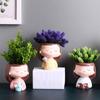 4×Head-Planter Silicone Mold Face Flower Pot Concrete Mold Girl Statue Planter Mold Face Flower Vase Epoxy Casting Mold