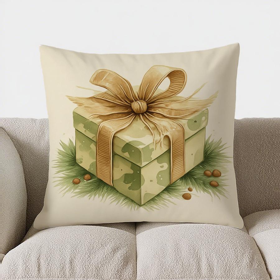 Home Decor Camouflage Gift Box Pillow For Festive Decor Pattern Cushion Cover Suitable For Sofa Bedroom Car Pillow Cover