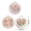 3 Pack Flower Plant DIY Embroidery Stitches Practice Kit with Embroidery Hoop 30x30cm for Beginners Adults Hand Craft Lover Gift