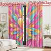 2D Flat Printing 2pcs Curtain Curtain Valentine's Colorful Heart Flower Digital Printed Polyester Drapes Party Decorations Use