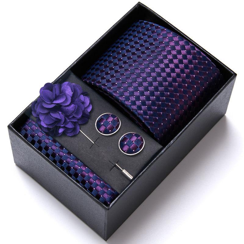 Wedding Wedding Tie Groom Festive Burgundy Tie Men'S Suit Cufflinks Corsage Accessories Kit