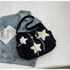 Star Appliques Velvet Personality Shoulder and Crossbody Bags Zipper Super Cool Autumn New Style Bags