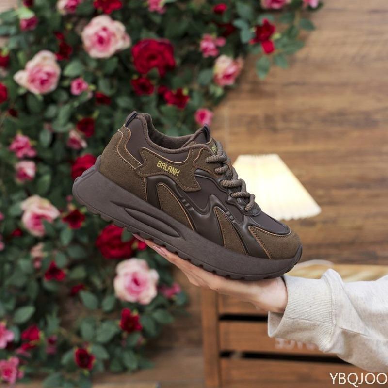 

Fashion Hot Selling Vulcanized Spring Casual Sports Women s Shoes Fitness Shock-absorbing Running Lightweight Breathable Dad Sneakers 40 коричневый
