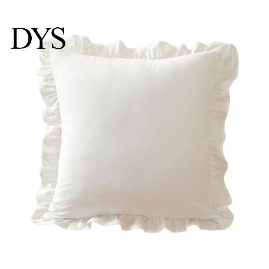 Quadratischer Schlafsofa-Deko-Rüschen-Kissenbezug, Baumwoll-Karomuster-Hülle mit Rüschenrand, 18x18 Unifarbene Kissen Zoll 20x12 Dekorative Hülle für