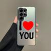Farbige Handyhülle Für Samsung Galaxy S26 S25 S24 S23 S22 Ultra S20 S10 S21 FE 5G Plus Silberbeschichtete IMD Hülle Ich liebe dich Herz