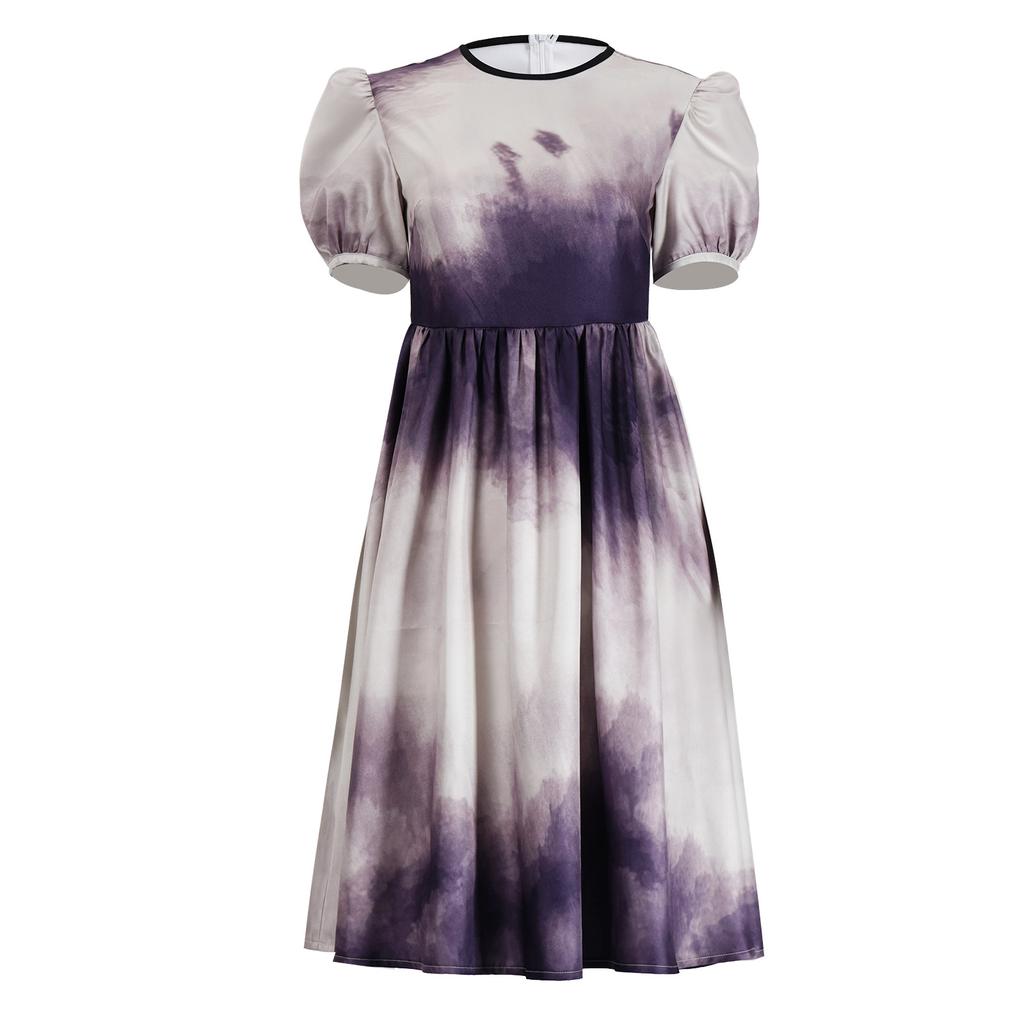 The Exorcist Witch Catherine Cosplay Gradient Waist-Cinched Dress, Horror Movie Halloween Costume