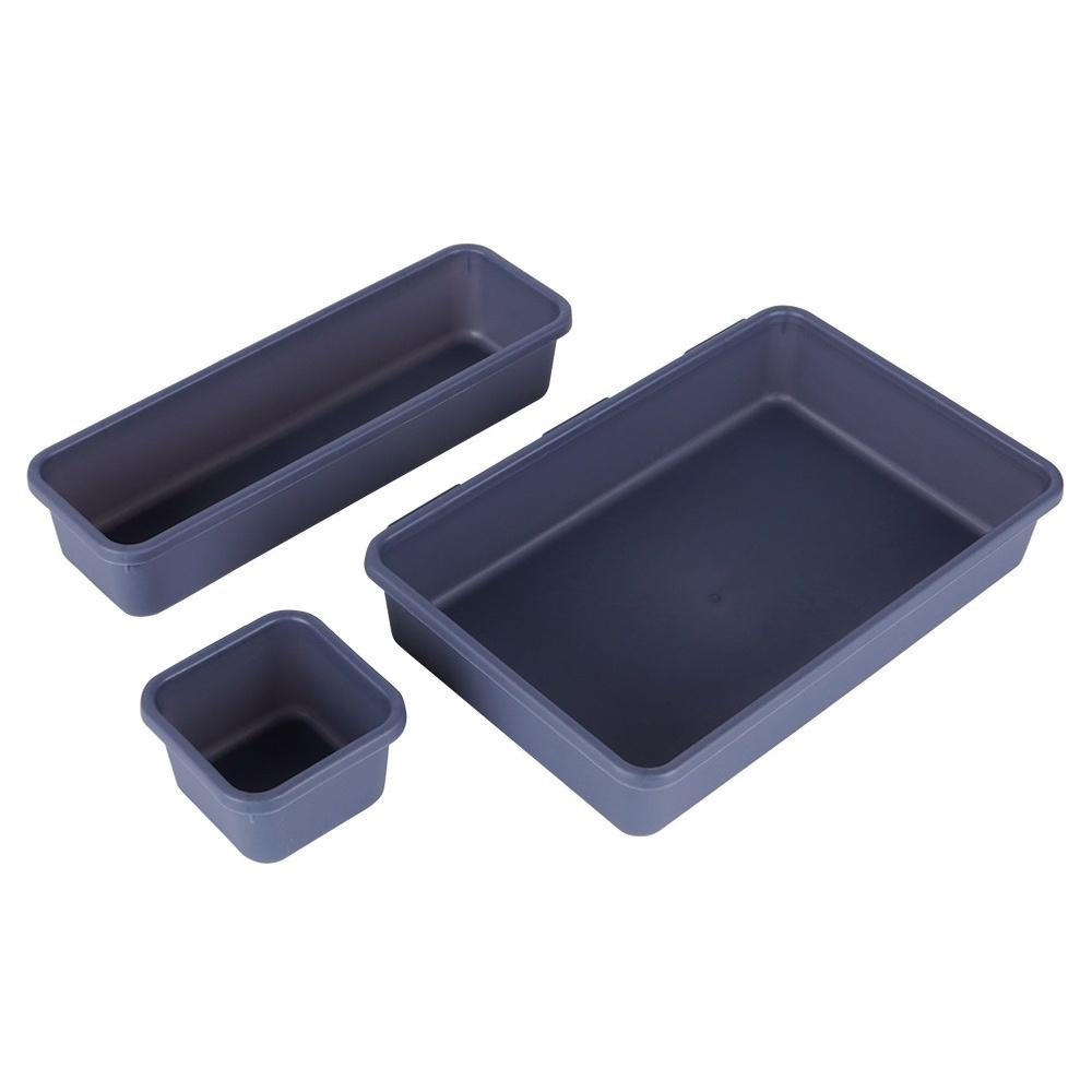 Graphite Modular Drawer Organizers 8-Pack