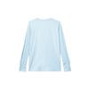 Nike Logo Print Round Neck Quick-Dry American Vintage Long Sleeve T-Shirt Women Tops Joyful-Ocean-Blue Silver DX0309-442