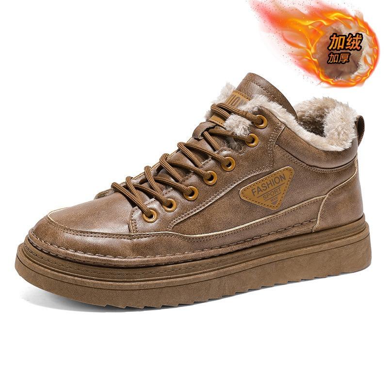 Winter Samt Martin Stiefel Herrenschuhe neue Werkzeugschuhe Trend vielseitig verdickt warme Baumwollschuhe lässige kurze Stiefel Tide