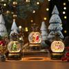 Christmas Gift Snow Globe Light with Music/Handle/Resin Figurine Holiday Decoration Table Lantern Ornaments