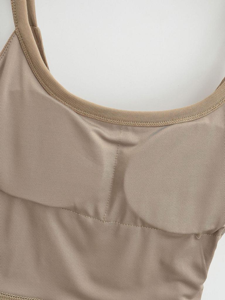 Women's U-Neck Padded Tank Top - Tight-Fit Summer Camisole, Backless, High-Waisted Style