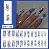 Long Press-On Nails With Adhesive Tabs Full Cover Fake Women INS Style Acrylic Nail Tips Reusable Wearable Art
