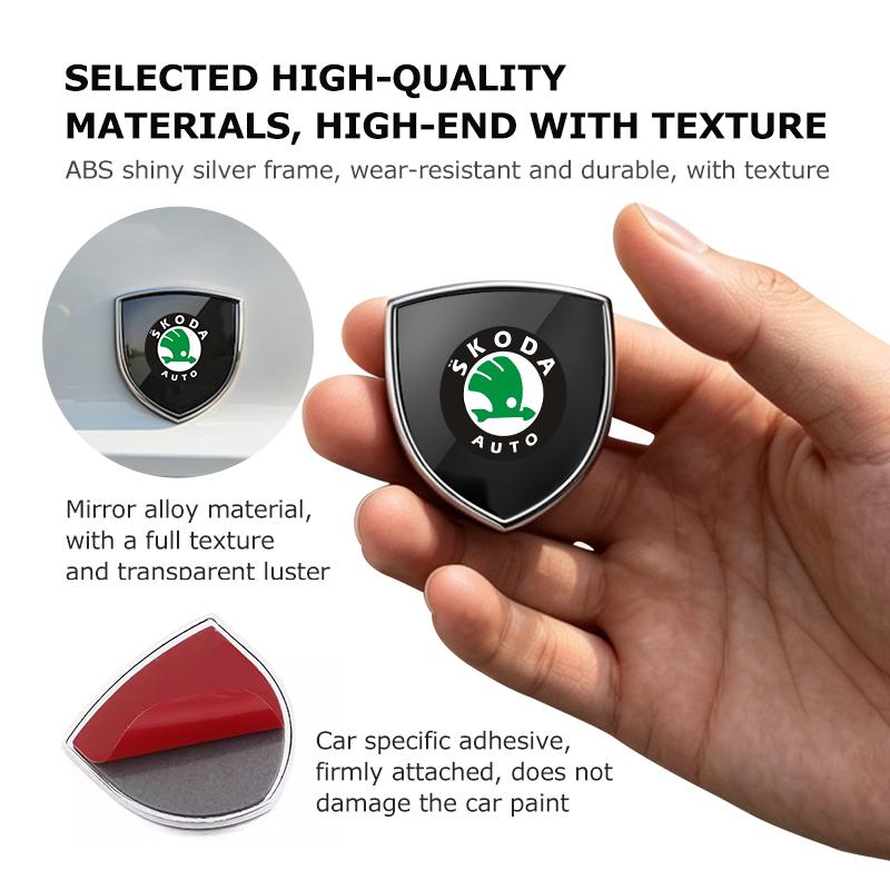 Metal 3D Car Body Decor Custom Stickers Badge Labeling For Skoda S Kodiaq Octavia 2 3 Yeti Karoq Rapid Fabia VII VRS VH1