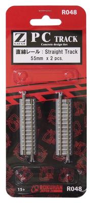 Rokuhan Z Gauge R048 PC Track Straight 55mm Rail (2 Pieces)