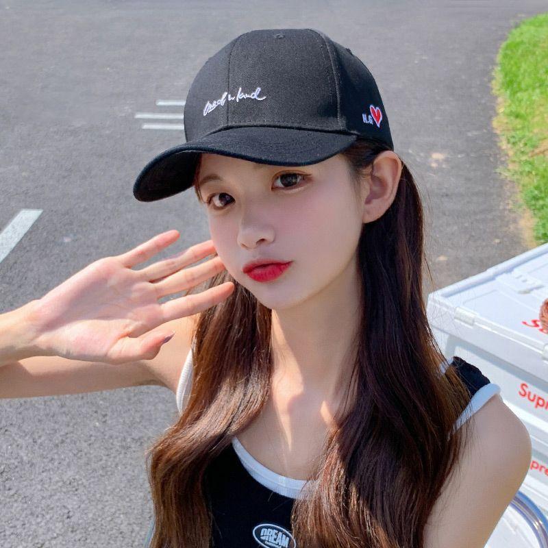 Fashion Solid Color Baseball Hat Summer Cotton Embroidery Adjustable Peaked Sunshade Duck Tongue Cap Girls Casual Outdoor Hat