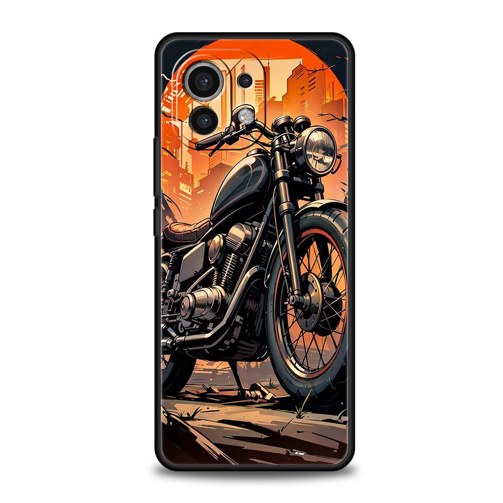 

Чехол для телефона для Xiaomi Mi 17 Pro Max 15 14 13 12 11 Ultra 15T 14T 13T 12T 11T Pro Lite Мягкий ТПУ Цвета Винтажный Мотоцикл Расписной Xiaomi 11T