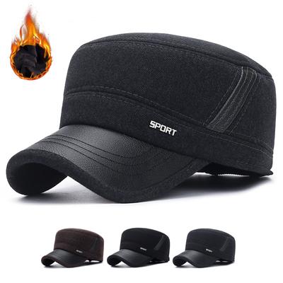 Høst Vinter Tykket hørselvern Bomull Militærcapser Far Bestefar Sykling Varm flat topphatt Trucker Snapback baseballcaps
