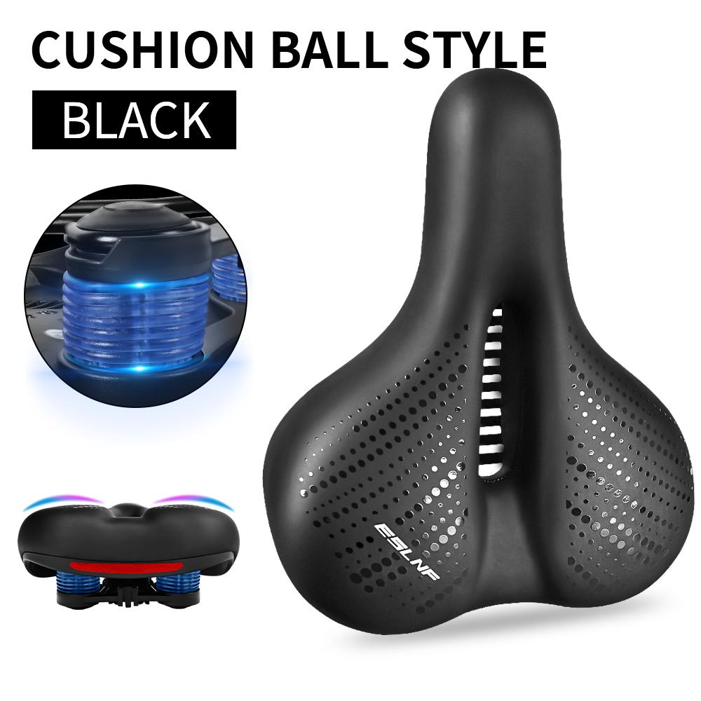Big Wide Ventilated PU Road Bicycle Seat Carbon Shell Shock Absorption for Men-Simple Design Universal Bikes Soft Cycling