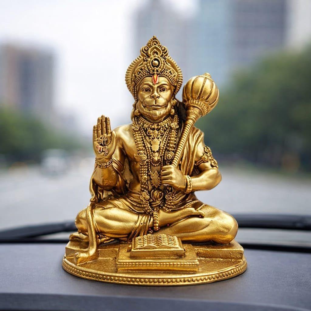 Göttliche Panchmukhi Hanuman Statue – Goldene Segnungen & Schutz