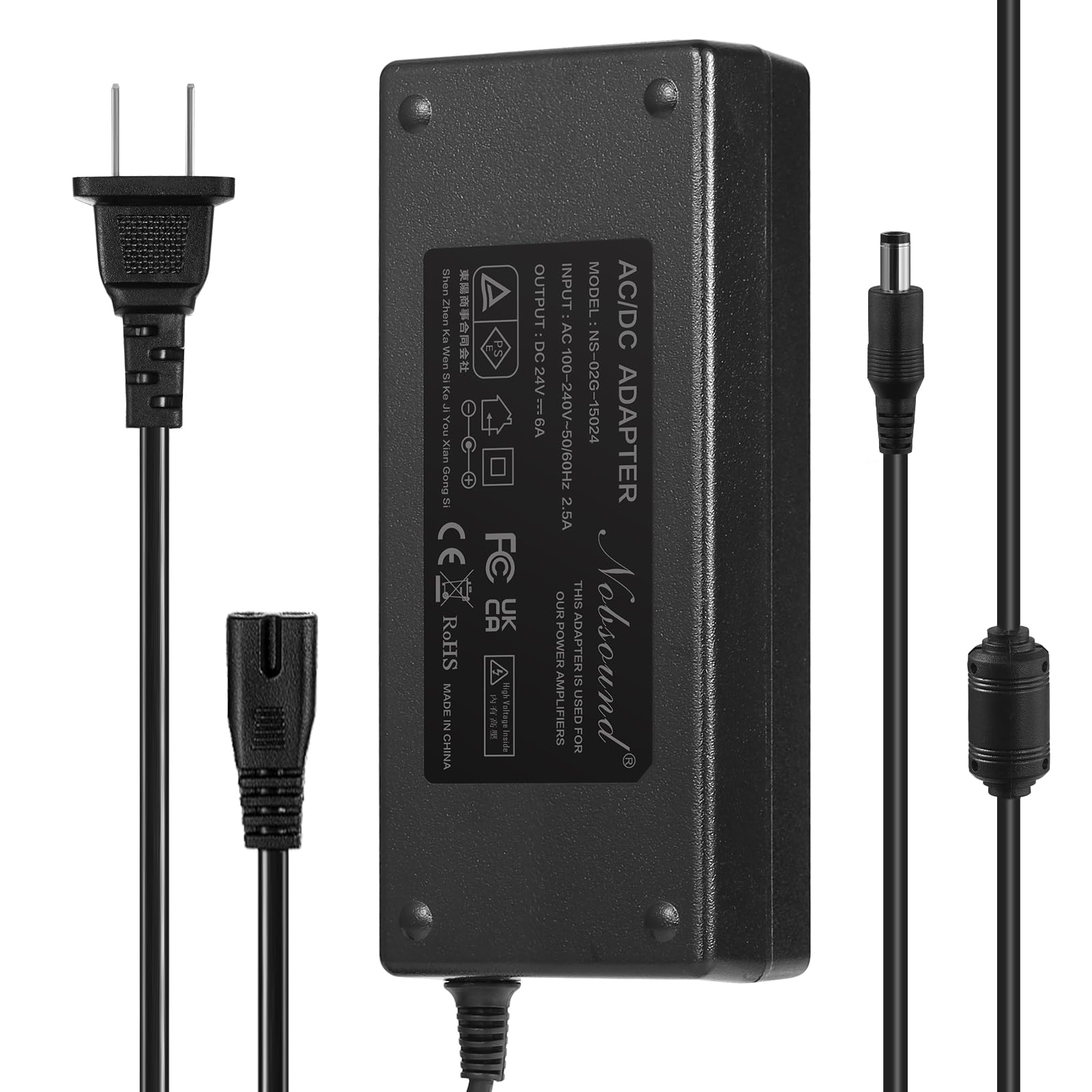 

Nobsound Universal 24V 6A 150W Power Adapter для усилителя мощности AC/DC 5.5 2.5mm